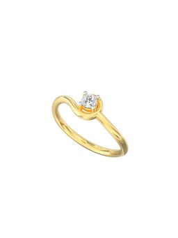 Ayanika - Lab Grown Diamond Gold Plated Studded with a Solitaire 0.11 Carat Ring
