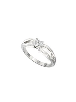 Ayanika - Lab Grown Diamond Rhodium Plated Studded with a Solitaire 0.16 Carat Ring
