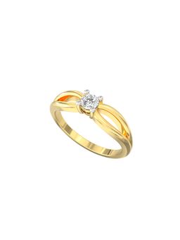 Ayanika - Lab Grown Diamond Gold Plated Studded with a Solitaire 0.16 Carat Ring