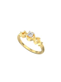 Ayanika - Lab Grown Diamond Gold Plated Studded with a Solitaire 0.11 Carat Ring