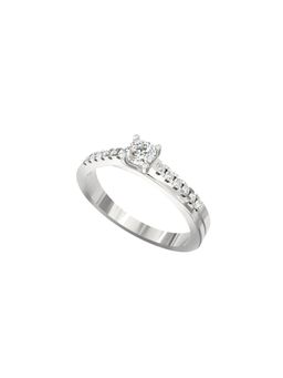 Ayanika - Lab Grown Diamond Rhodium Plated Studded with 0.25 Carat Ring