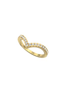 Ayanika - Lab Grown Diamond Gold Plated 925 Silver Chevron Ring Studded with 0.21 Carat