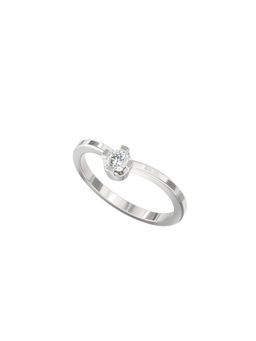 Ayanika - Lab Grown Diamond Rhodium Plated Studded with 0.07 Carat Ring