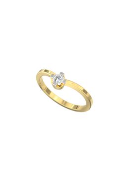 Ayanika - Lab Grown Diamond Gold Plated Studded with 0.07 Carat Ring