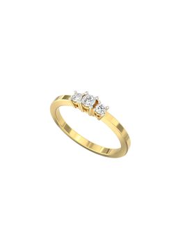 Ayanika - Lab Grown Diamond Gold Plated 925 Silver Three Stone Ring Studded with 0.16 Carat