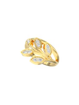 Ayanika - Lab Grown Diamond Gold Plated 925 Silver Floral Ring Studded with 0.19 Carat