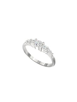 Ayanika - Lab Grown Diamond Rhodium Plated Studded with 0.32 Carat Ring
