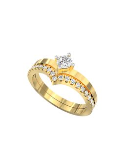 Ayanika - Lab Grown Diamond Gold Plated 925 Silver Bridal Ring Set Studded with 0.51 Carat