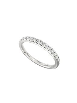 Ayanika - Lab Grown Diamond Rhodium Plated Half Eternity Ring Studded with 0.38 Carat