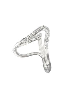 Ayanika - Lab Grown Diamond Twisted Wrap Ring in Rhodium Plated 925 Silver with 0.30 Carat