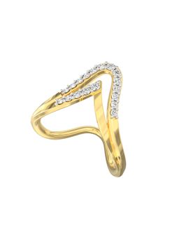 Ayanika - Lab Grown Diamond Twisted Wrap Ring in Gold Plated 925 Silver with 0.30 Carat