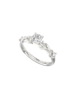 Ayanika - Lab Grown Diamond Solitaire Twist Ring in Gold Plated 925 Silver with 0.51 Carat