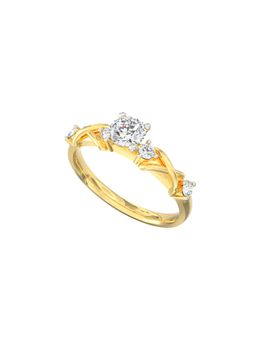 Ayanika - Lab Grown Diamond Solitaire Twist Ring in Rhodium Plated with 0.51 Carat