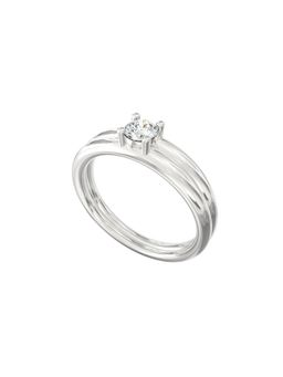 Ayanika - Eternal Grace 0.25 Ct Solitaire Bridal Ring Set in Rhodium Plated 925 Silver