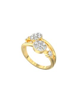 Ayanika - Fleur Lumiere Diamond Floral Ring in Gold Plated 925 Silver