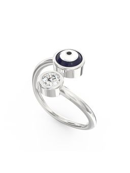 Ayanika - Lab Grown Diamond Rhodium Plated Studded with a Solitaire 0.20 Carat Ring