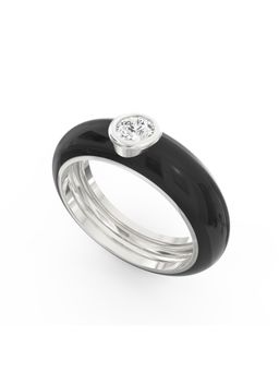 Ayanika - Lab Grown Diamond Rhodium Plated Studded with a Solitaire 0.20 Carat Ring