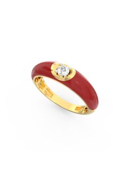 Ayanika - Lab Grown Diamond Gold Plated Studded with a Solitaire 0.10 Carat Ring