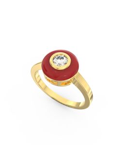 Ayanika - Lab Grown Diamond Gold Plated Studded with a Solitaire 0.20 Carat Ring