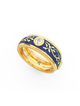 Ayanika - Aurelia Enamel Lab Grown Diamond Band in 925 Silver with 0.36 Carat Ring