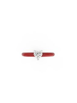 Ayanika - Eterna Heart Solitaire Diamond Rhodium Plated Ring in 925 Silver 0.25 Carat