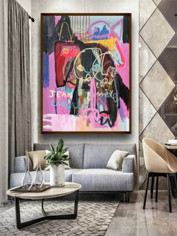 The Art House - Multi Abstract Painting Wall Art with Frame