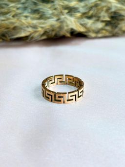 Nekhi - Geometric Round Ring - Rose Gold