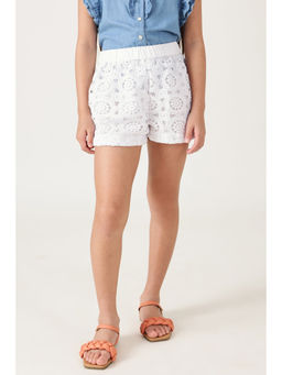 One Friday - Girls White Lace Shorts