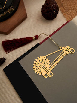 DecorTwist - Brass Charkha Design Bookmark
