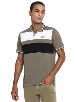 Lee - Men Olive Cut & Sew Slim Fit Polo T-shirt