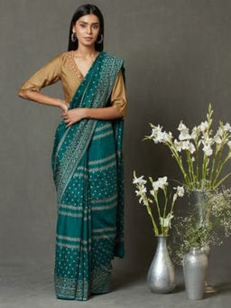 Fabindia - Viscose Modal Block Printed Sari