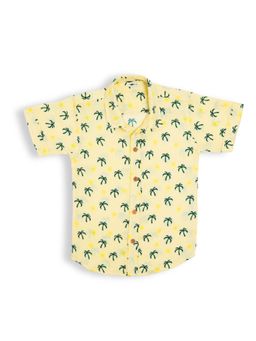 KOALA KIDZ - Boys Yellow Organic Cotton Collar Neck Shirt