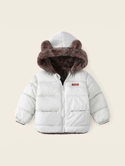 Hopscotch - Boys Beige Polyester Hooded Jacket