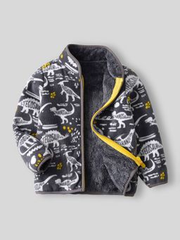 Hopscotch - Boys Grey Polyester High Neck Jacket