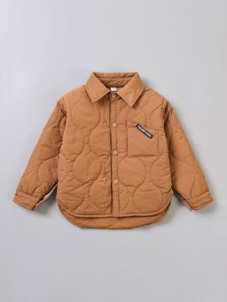 Hopscotch - Boys Khaki Polyester Collar Neck Jacket