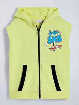 Hopscotch - Boys Yellow Cotton Blend Hooded Hoodie