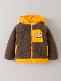 Hopscotch - Boys Brown Polyester Hooded Jacket
