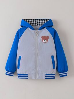 Hopscotch - Boys Blue Polyester Hooded Jacket