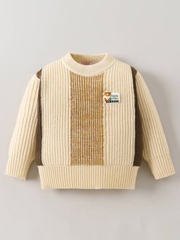 Hopscotch - Boys Beige Nylon Round Neck Sweater