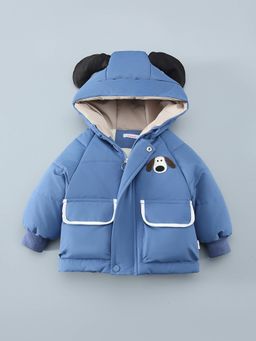 Hopscotch - Boys Blue Polyester Hooded Jacket