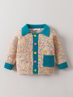 Hopscotch - Girls Multi-Color Acrylic Collar Neck Sweater