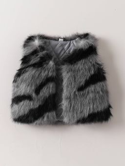 Hopscotch - Girls Grey Polyester Round Neck Jacket