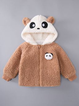 Hopscotch - Boys Brown Polyester Hooded Jacket