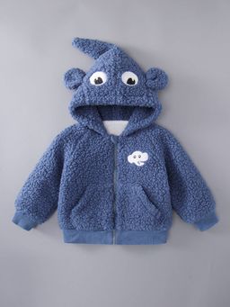 Hopscotch - Boys Blue Polyester Hooded Jacket