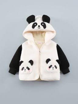 Hopscotch - Boys White Polyester Hooded Jacket