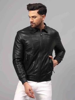 Saint G - Arduin Black Washable Leather Men Puffer Jackets