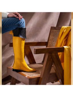 Saint G - Yellow Leather Above The Knee Boots