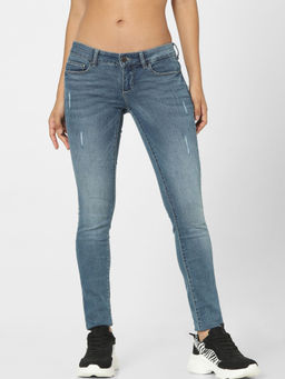 ONLY - Women Blue Solid Skinny Jeans