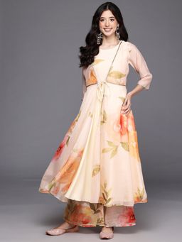 Ahalyaa - Women Off White Organza Floral Co-ord Set