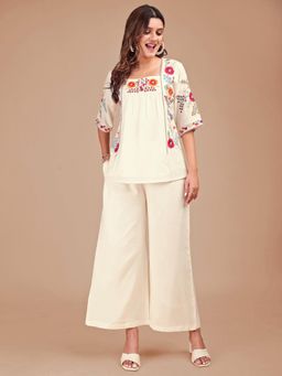 Tikhi Imli - Women Off White Viscose Rayon Floral Co-ord Set